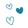 Heart doodle three small